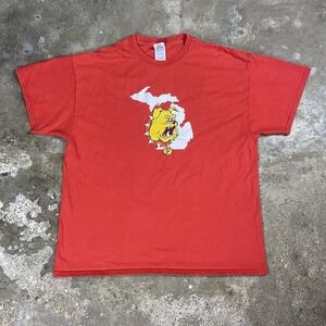 Vintage‎ Ferris State University T-Shirt Size XL Red Michigan College Graphic